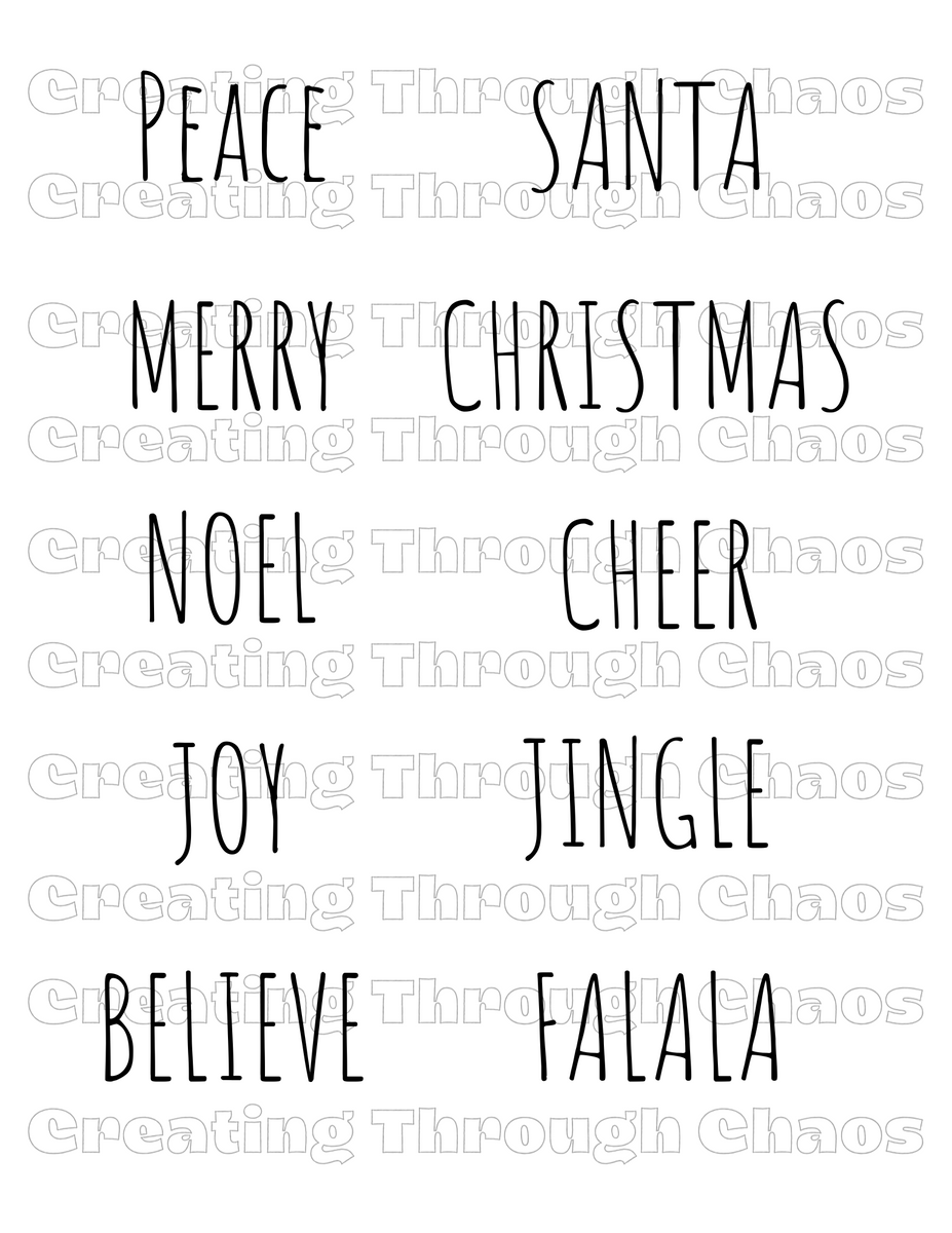 Christmas Words Printables – Creating Through Chaos christmas-words-printables-creating-through-chaos