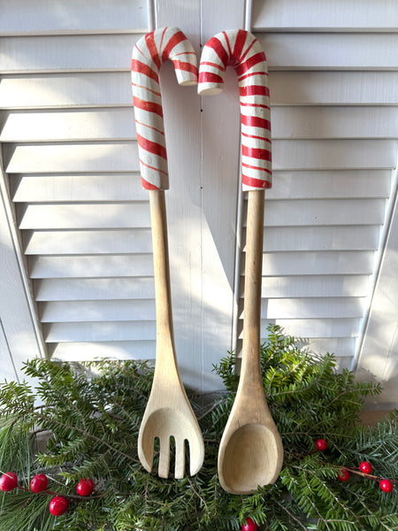 Candy Cane Wooden Spoons