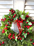 Holly Candle Ring Wreath