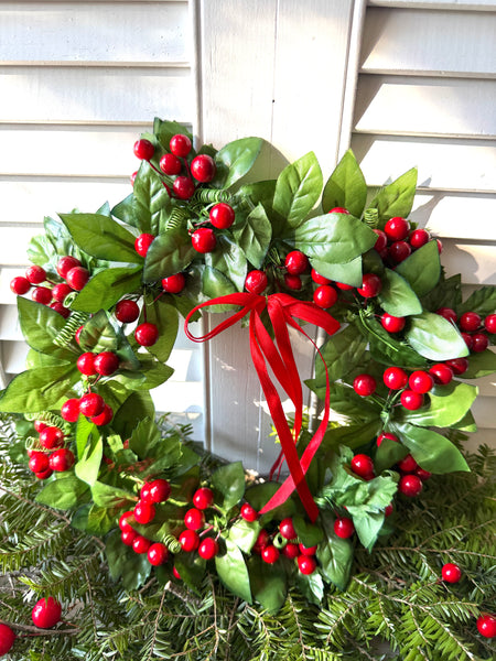 Holly Candle Ring Wreath