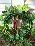 Holly Candle Ring Wreath