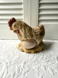 Chicken on Eggs Ceramic Figure