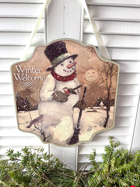 Snowman Winter Welcome Sigh