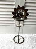 Sunflower Moon and Stars Metal Candle Holder