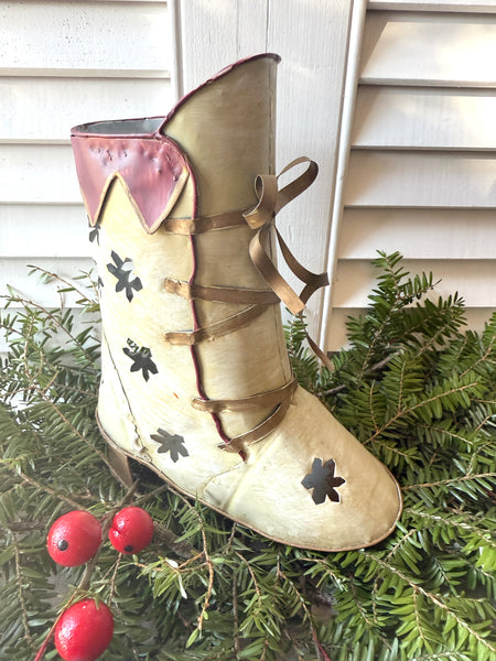 Christmas Metal Boot Decor