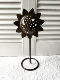 Sunflower Moon and Stars Metal Candle Holder