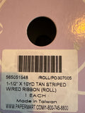 10 YD Tan Stripe Ribbon