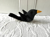 Small Stuffed Sitting Crow