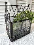 Black Iron & Textures Glass Candle Lantern