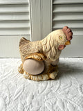 Chicken on Eggs Ceramic Figure
