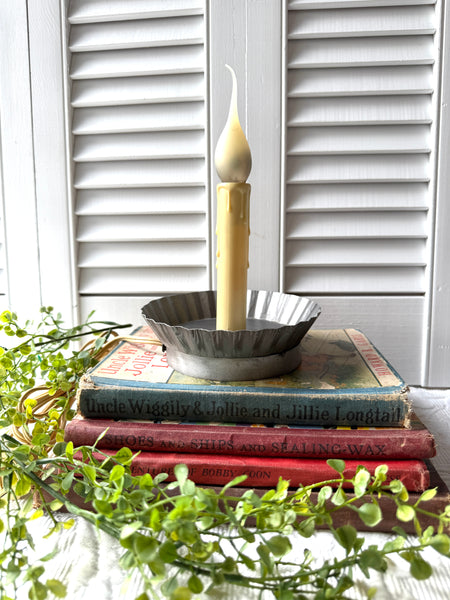 Primitive Silver Candle Lamp