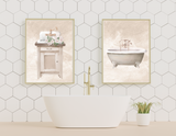 Vintage Floral Bathroom Printable
