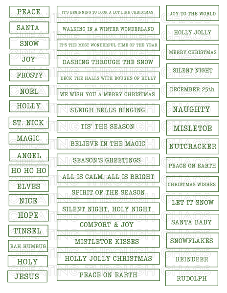 Christmas Quotes Printables Green