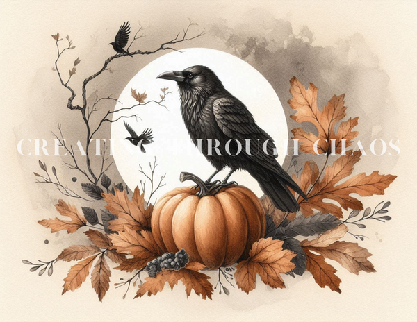 Crow Full Moon Printable