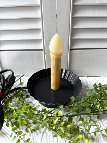 Primitive Black Candle Lamp