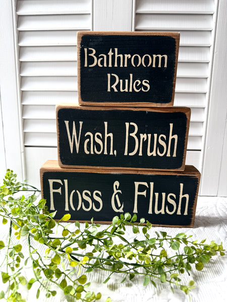 Stacking Bathroom Signs