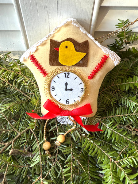 Vintage Felt Birdhouse Christmas Ornament