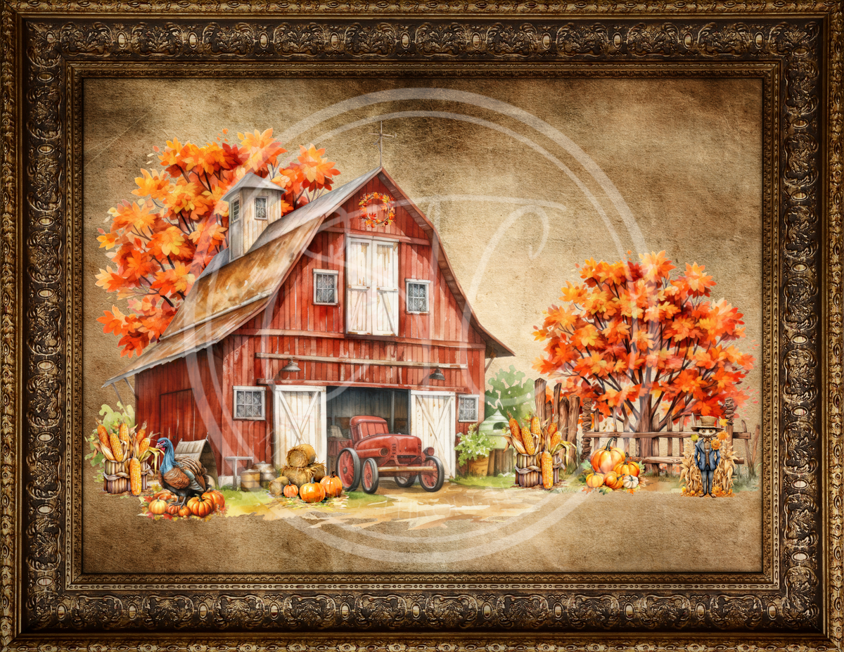 Framed Fall Barn Printable – Creating Through Chaos