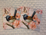 2 Bird Pink Flowers Cocktail Napkins