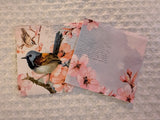 2 Bird Pink Flowers Cocktail Napkins