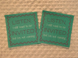 2 Invited Cocktail Napkins