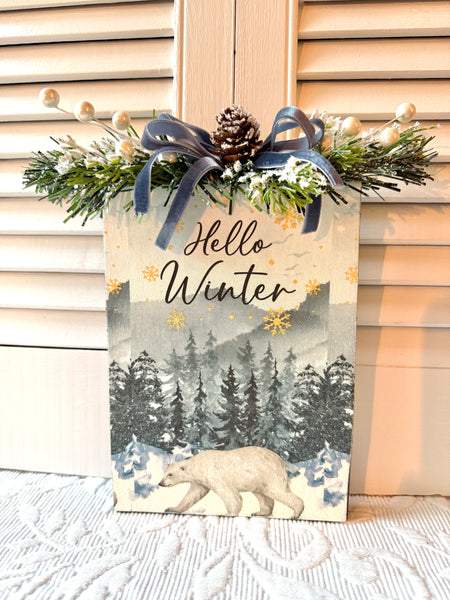 Hello Winter Shelf Sitter