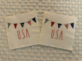 2 Rae Dunn USA Cocktail Napkin