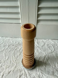 Wooden Bobbin Style Candle Stick White Bottom