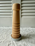 Wooden Bobbin Style Candle Stick White Bottom