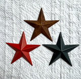 Rusty, Blue & Red Raised Stars