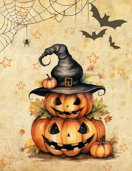 Halloween Jack Pumpkin Stack Printable