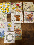 Highland Cows, Lemons, Bees and Floral Napkin Bundle
