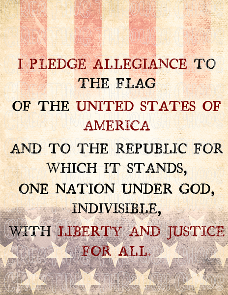 Printable Pledge Allegiance To The Flag