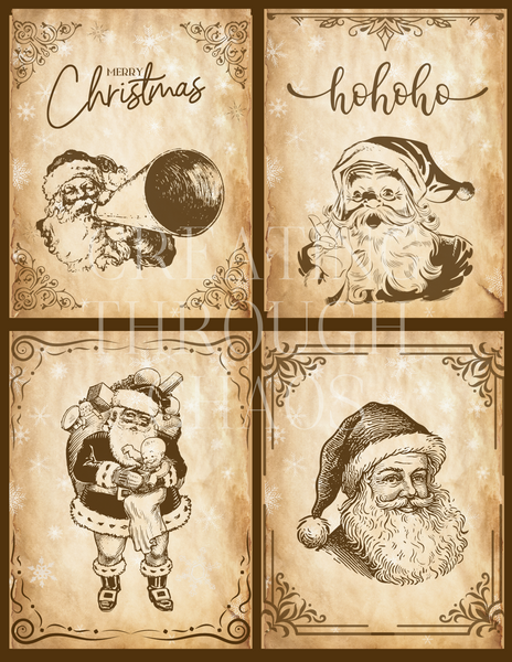 4 Vintage Santa Printables