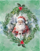 Vintage Santa Wreath Printable
