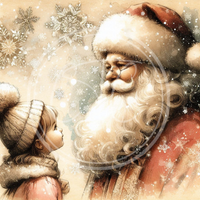 Santa and Girl Printable