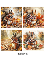 Fall Squirrel Printable Bundle Minis 4x4"