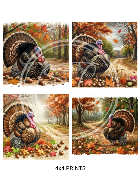 Fall Turkey Printable Bundle Minis 4x4
