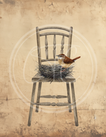 Bird and Nest on Chair Printable