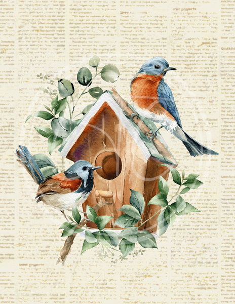 Bird & Birdhouse Printable