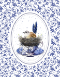 Vintage Bird in Teacup Printables Pink and Blue