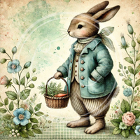 Blue Coat Bunny 6 Printable