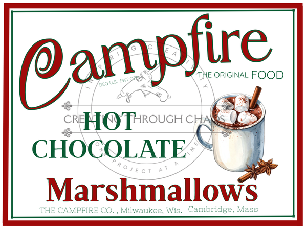 Vintage Style Original Cocoa Campfire Marshmallow Label