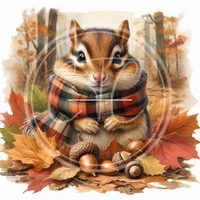 Fall Chipmunk 4 Printable Bundle 10.5x10.5