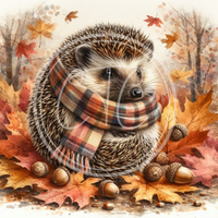 Fall Hedgehog Printable Bundle Minis 4x4"