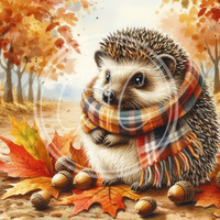 Fall Hedgehog Printable Bundle Minis 4x4"