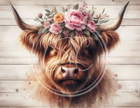 Floral Crown Cow Printable 1