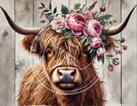 Floral Crown Cow Printable 2