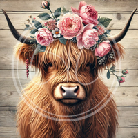 Floral Crown Cow Printable 5