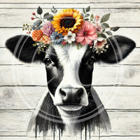 Floral Crown Cow Printable 6